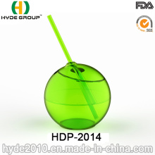 Single Wall PS Ball Form Tumbler mit Strohhalm (HDP-2014)